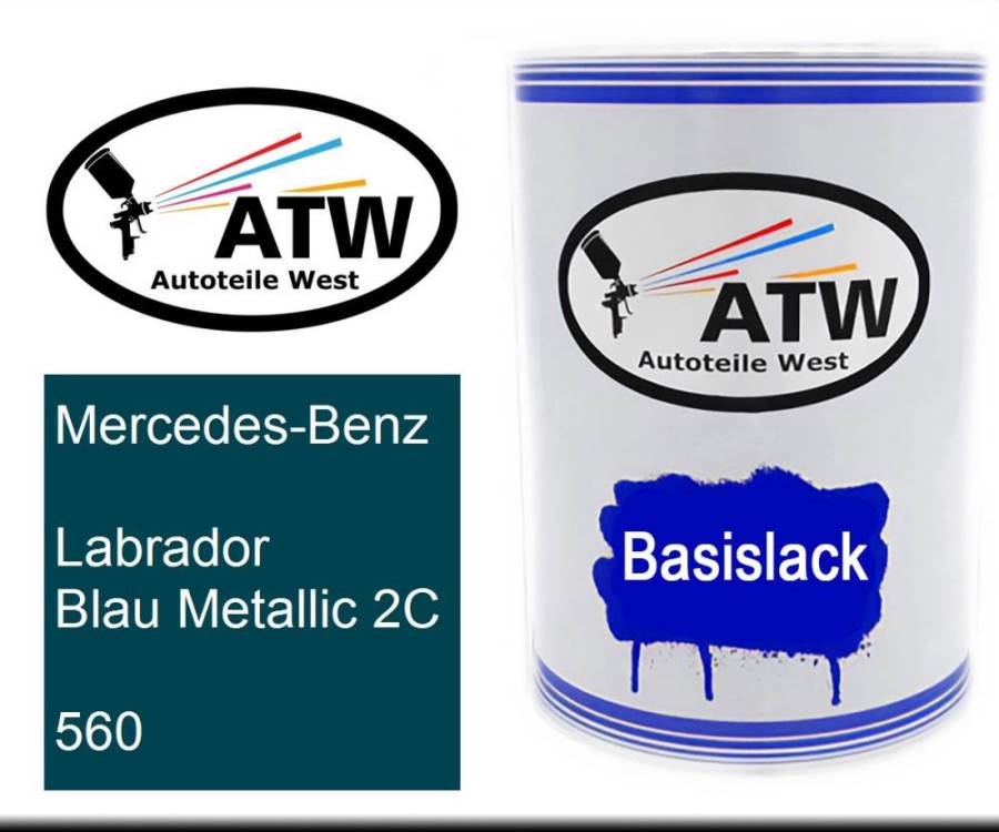 Mercedes-Benz, Labrador Blau Metallic 2C, 560: 500ml Lackdose, von ATW Autoteile West.